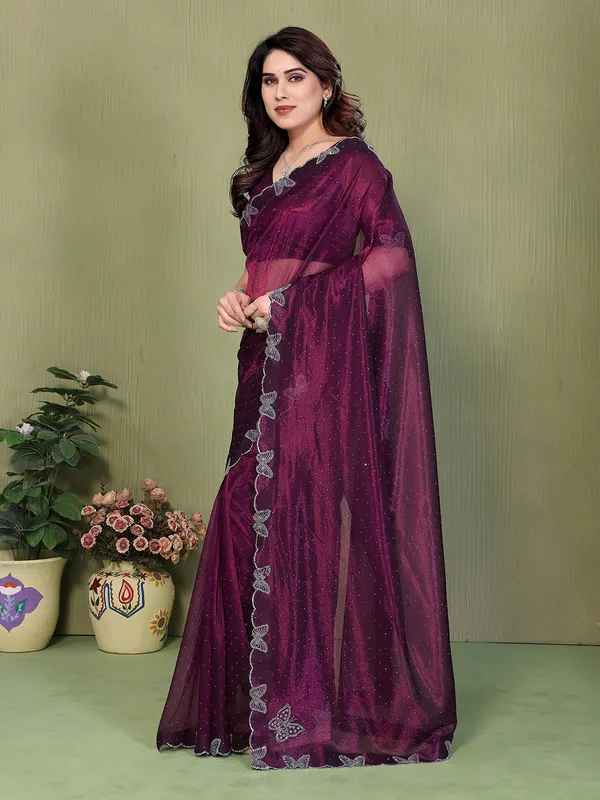 Butterfly_Diamond_Lace_Work_Saree_With_Unstitched_Blouse_Piece_(PINK)