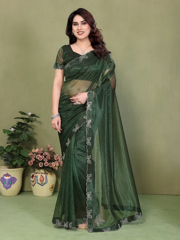 Butterfly_Diamond_Lace_Work_Saree_With_Unstitched_Blouse_Piece_(GREEN)