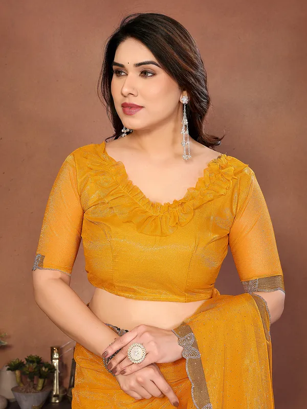 Butterfly_Diamond_Lace_Work_Saree_With_Unstitched_Blouse_Piece_(YELLOW)