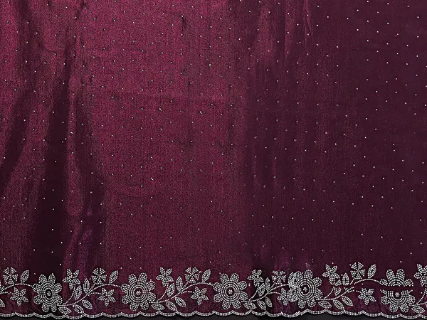 Net_Diamond_Lace_Work_Saree_With_Unstitched_Blouse_Piece_(Wine)