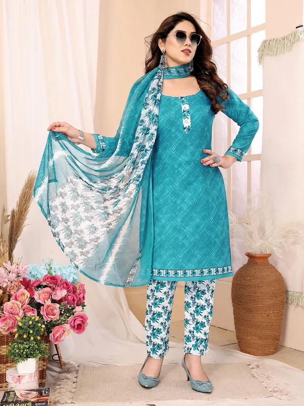 Crepe_Floral_Print,_Striped_Salwar_Suit_Material