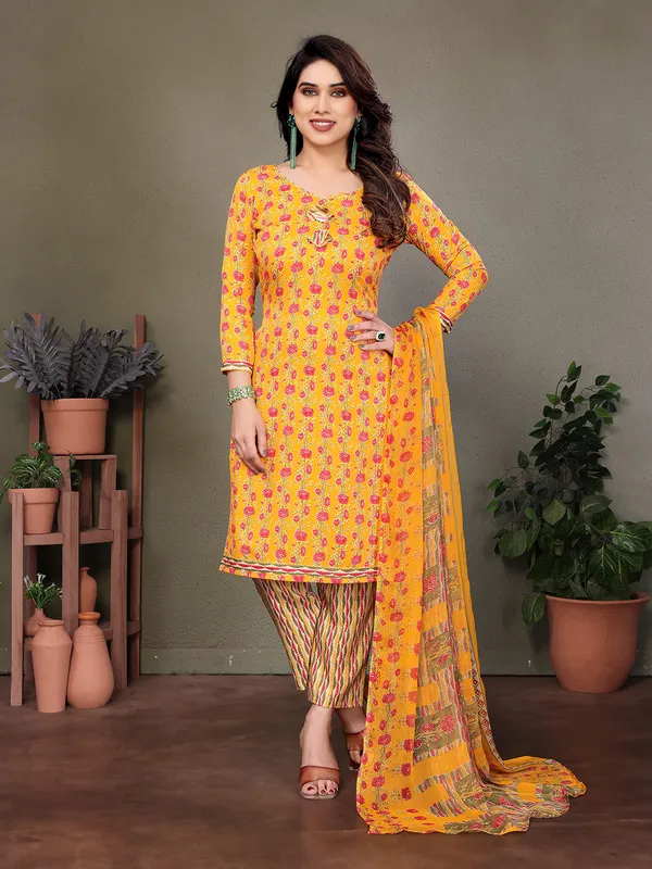 Crepe_Floral_Print,_Striped_Salwar_Suit_Material