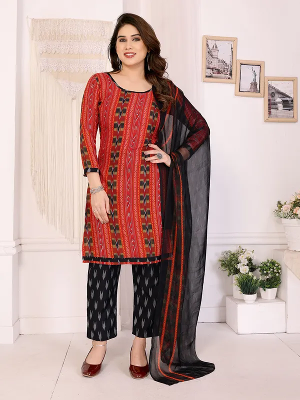 Crepe_Floral_Print,_Striped_Salwar_Suit_Material