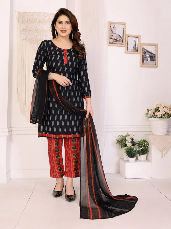 Crepe_Floral_Print,_Striped_Salwar_Suit_Material