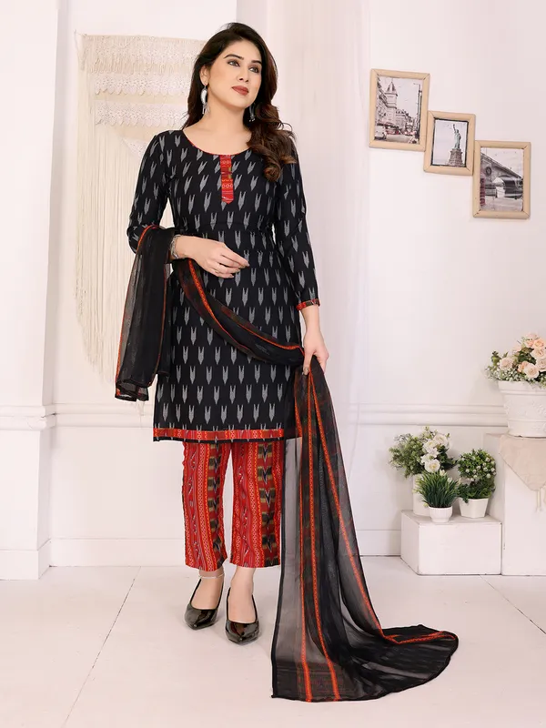 Crepe_Floral_Print,_Striped_Salwar_Suit_Material