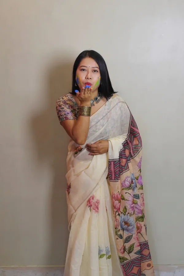 Digital_Print_Cotton_Linen_Saree_With_Unstitched_Blouse_Piece