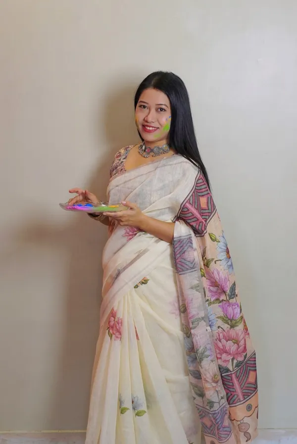 Digital_Print_Cotton_Linen_Saree_With_Unstitched_Blouse_Piece
