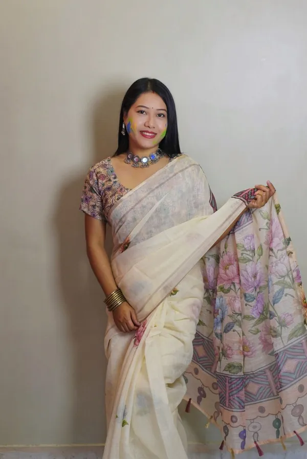 Digital_Print_Cotton_Linen_Saree_With_Unstitched_Blouse_Piece