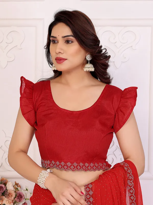 Embellished,_Self_Design_Bollywood_Georgette,_Chiffon_Saree__(Red)
