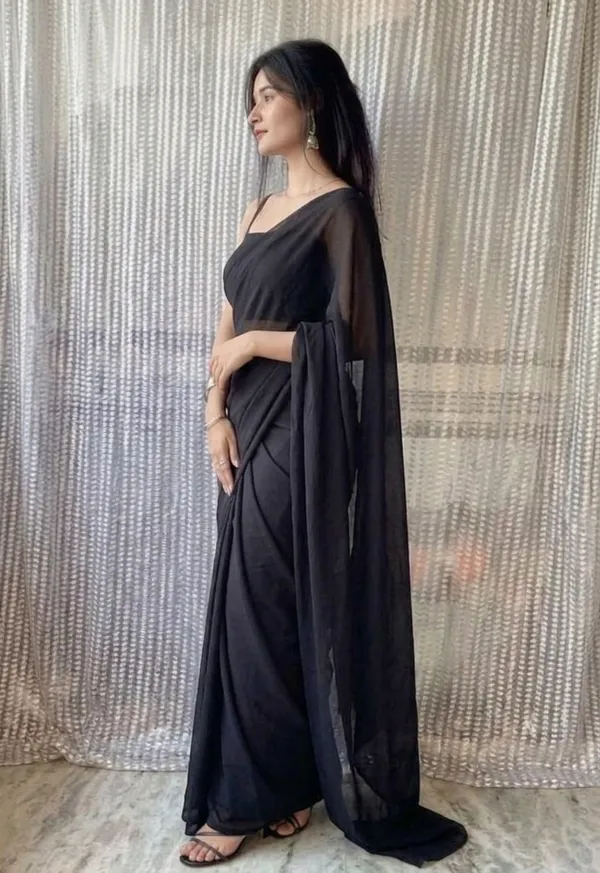 Elegant_Solid_Chiffon_Plain_Dyed_Saree_With_Unstitched_Blouse_Piece