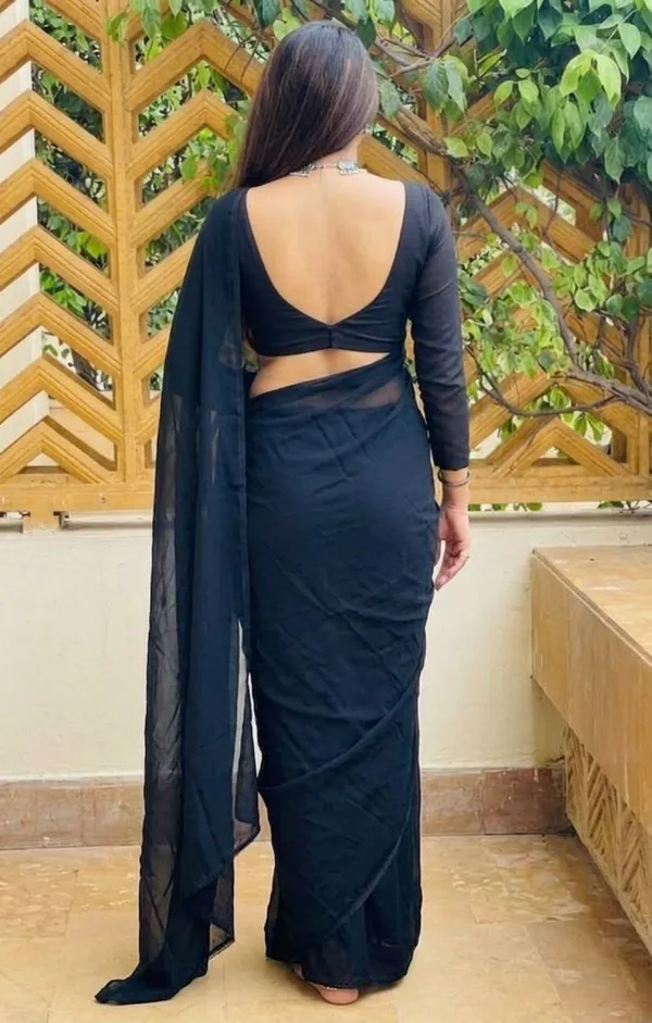 Elegant_Solid_Chiffon_Plain_Dyed_Saree_With_Unstitched_Blouse_Piece