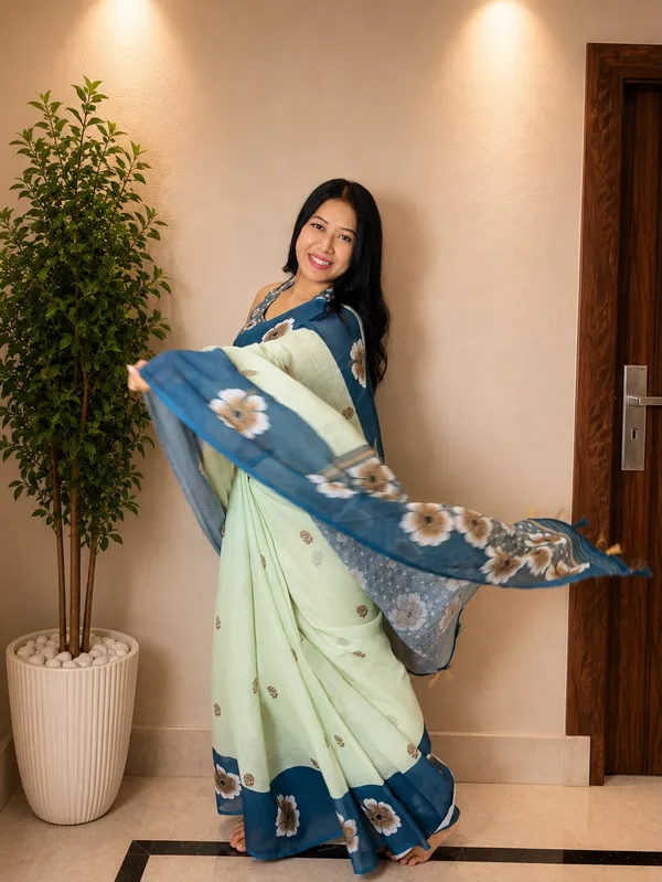 Women's_Printed_Cotton_Linen_Saree_With_Unstitched_Blouse_Piece