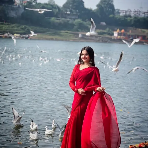 Plain_Dyed_Daily_Wear_Georgette_Saree_With_Unstitched_Blouse_Piece
