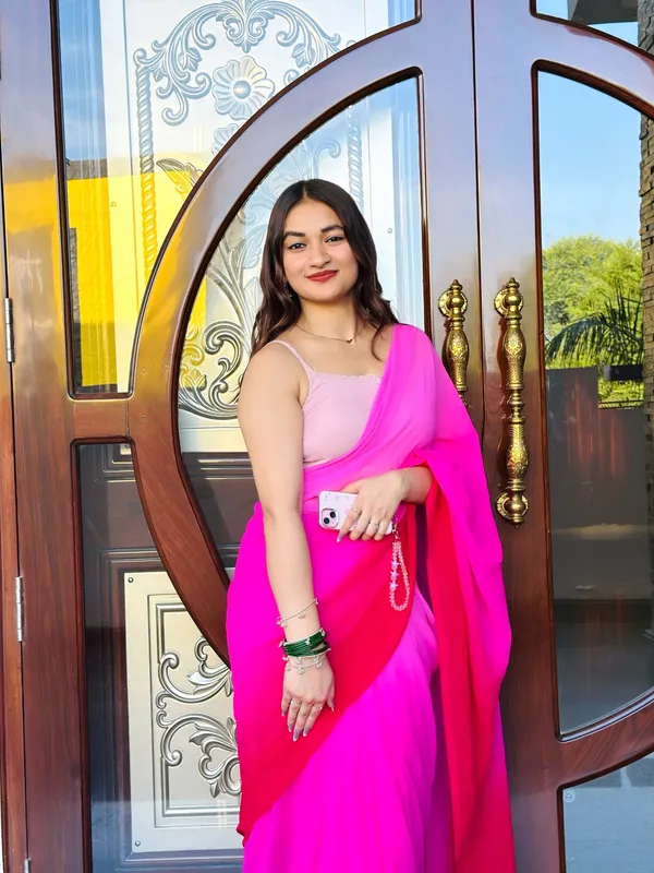 Daily_Wear_Georgette_Padding_Saree_With_Unstitched_Blouse_Piece