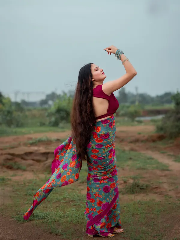 Printed_Daily_Wear_Georgette_Saree_With_Unstitched_Blouse_Piece
