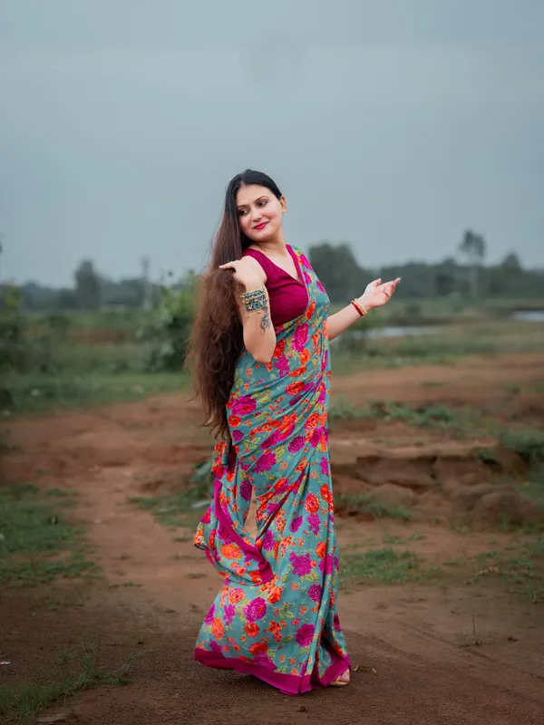 Printed_Daily_Wear_Georgette_Saree_With_Unstitched_Blouse_Piece