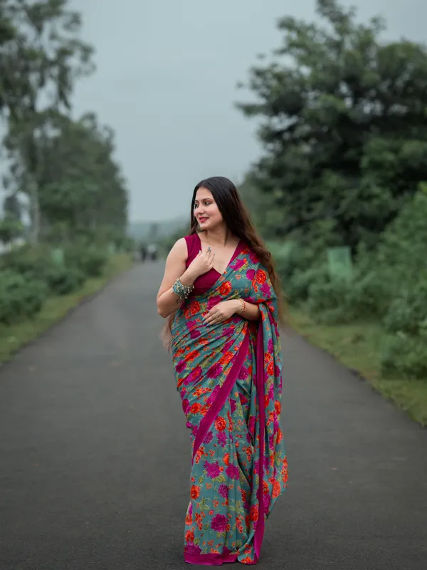 Printed_Daily_Wear_Georgette_Saree_With_Unstitched_Blouse_Piece