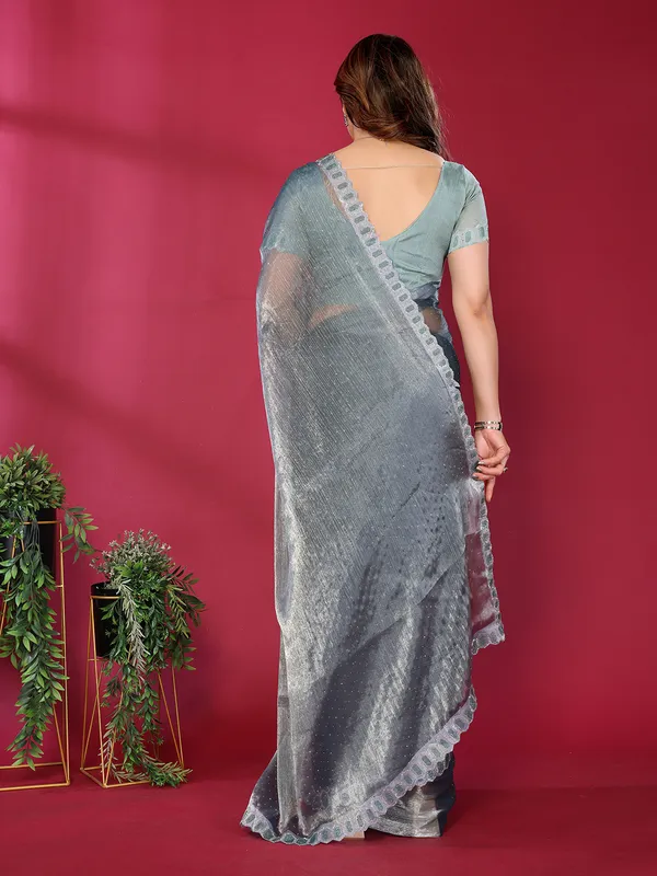 Women's_Soft_Zimmy_Choo_Silk_Fabric_Stone_Work_Saree_(Dark_Green)
