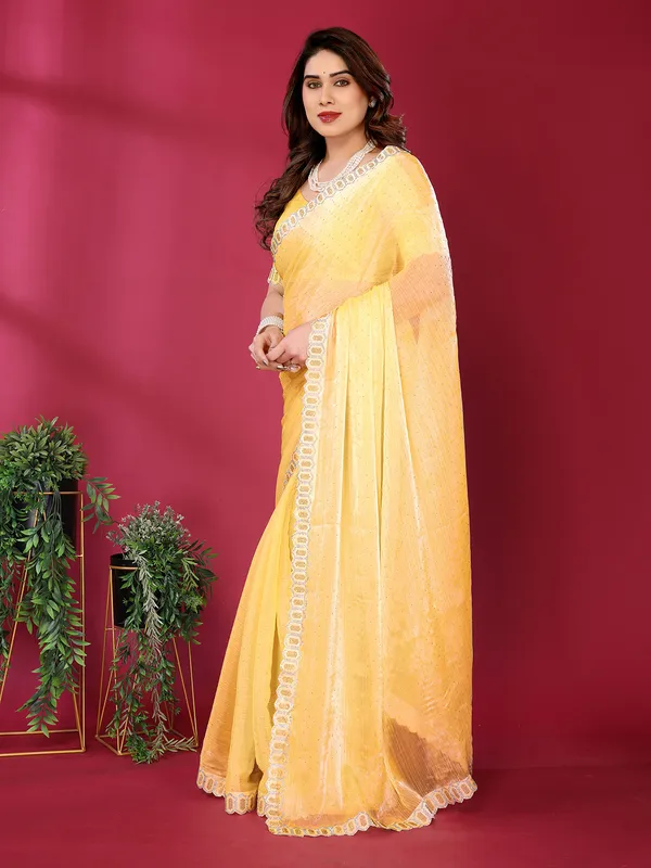 Women's_Soft_Zimmy_Choo_Silk_Fabric_Stone_Work_Saree_(Yellow)