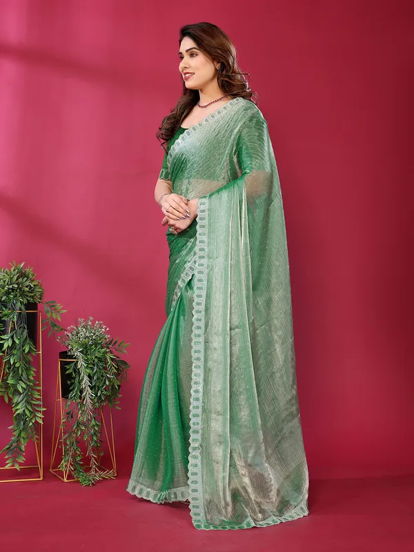 Women's_Soft_Zimmy_Choo_Silk_Fabric_Stone_Work_Saree_(Green)