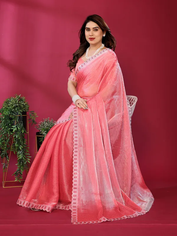 Women's_Soft_Zimmy_Choo_Silk_Fabric_Stone_Work_Saree_(Peach)
