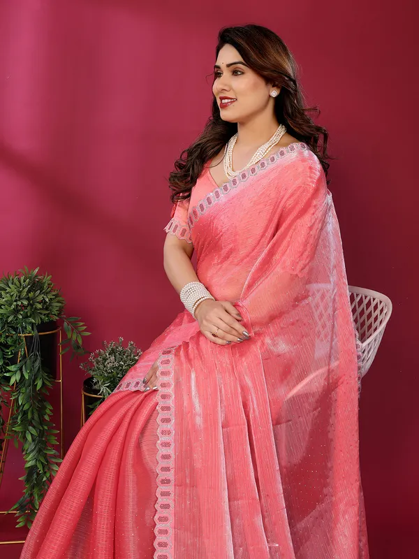 Women's_Soft_Zimmy_Choo_Silk_Fabric_Stone_Work_Saree_(Peach)