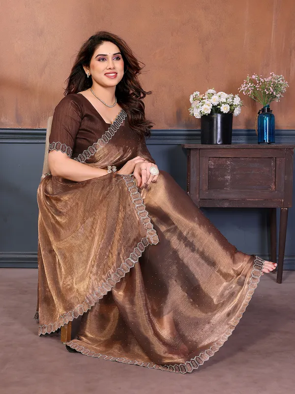 Women's_Soft_Zimmy_Choo_Silk_Fabric_Stone_Work_Saree_(BROWN)
