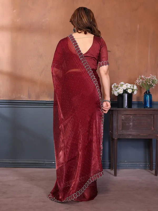 Women's_Soft_Zimmy_Choo_Silk_Fabric_Stone_Work_Saree_(MAROON)