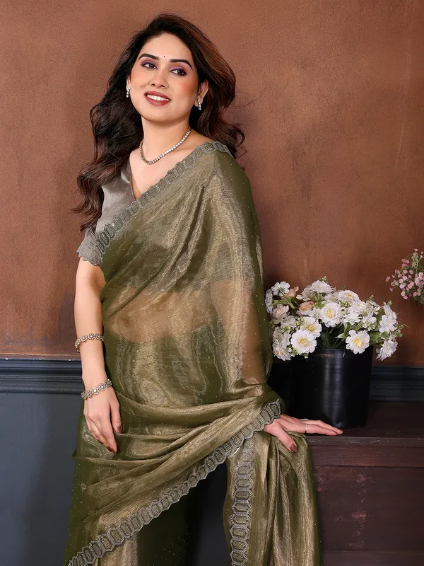 Women's_Soft_Zimmy_Choo_Silk_Fabric_Stone_Work_Saree_(MAHENDI)