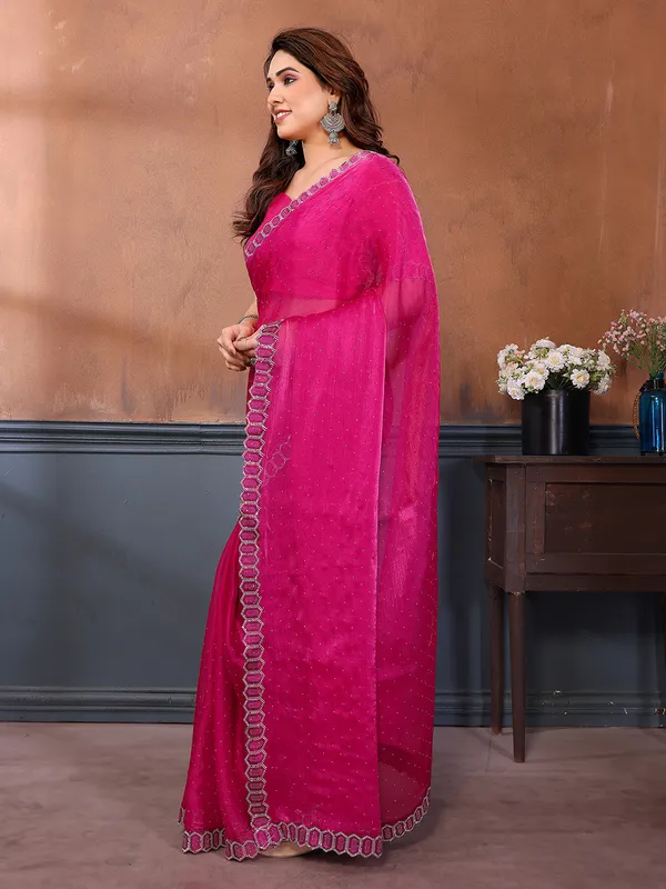 Women's_Soft_Zimmy_Choo_Silk_Fabric_Stone_Work_Saree_(PINK)