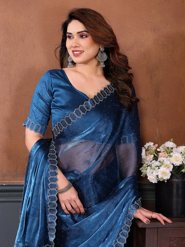 Women's_Soft_Zimmy_Choo_Silk_Fabric_Stone_Work_Saree_(BLUE)