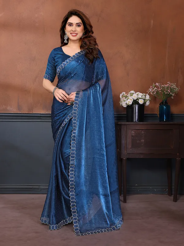 Women's_Soft_Zimmy_Choo_Silk_Fabric_Stone_Work_Saree_(BLUE)