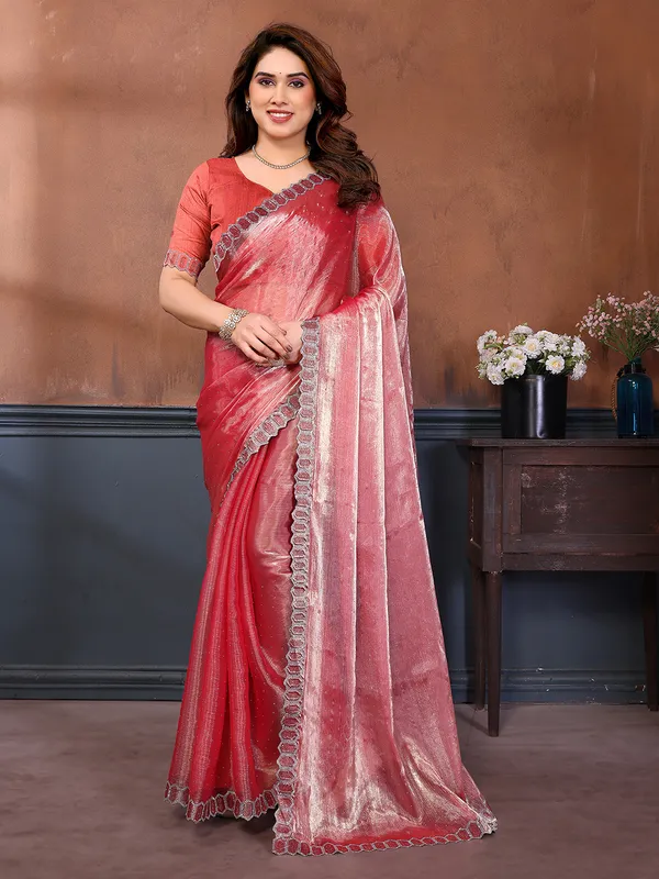 Women's_Soft_Zimmy_Choo_Silk_Fabric_Stone_Work_Saree_(PEACH)