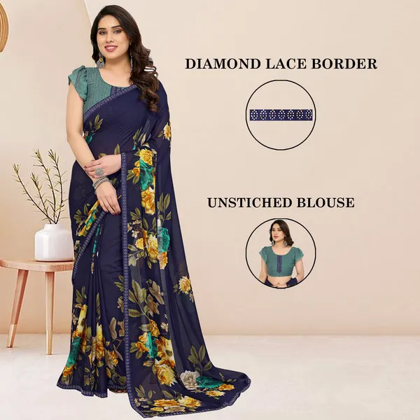 Embellished,_Floral_Print_Bollywood_Georgette_Lace_Border_Dimond_Lace_Border_Saree_(Dark_Blue)