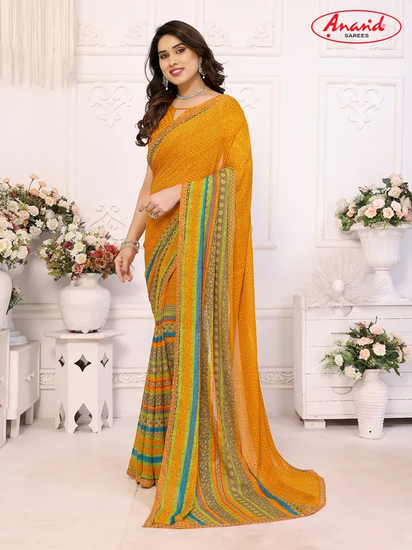 Embellished,_Paisley,_Printed_Bollywood_Georgette_Lace_Border_Dimond_Lace_Border_Saree_(Yellow)