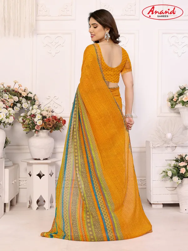 Embellished,_Paisley,_Printed_Bollywood_Georgette_Lace_Border_Dimond_Lace_Border_Saree_(Yellow)