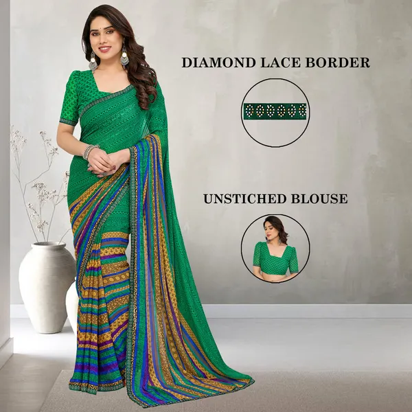 Embellished,_Paisley,_Printed_Bollywood_Georgette_Lace_Border_Dimond_Lace_Border_Saree_(Green)