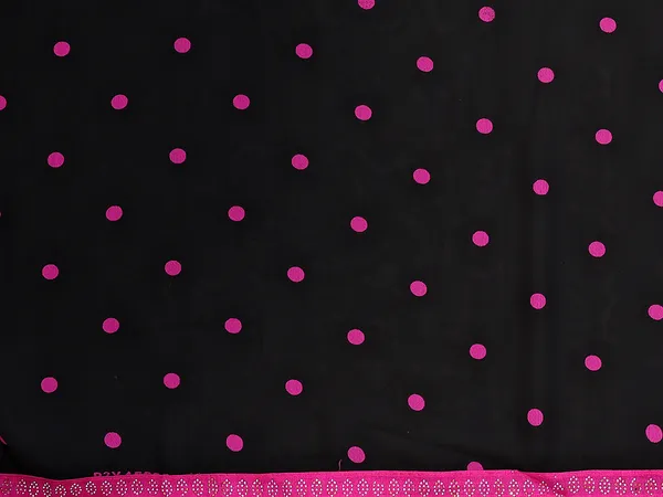 Embellished,_Polka_Print_Bollywood_Georgette_Lace_Border_Dimond_Lace_Border_Saree_(Pink,_Black)