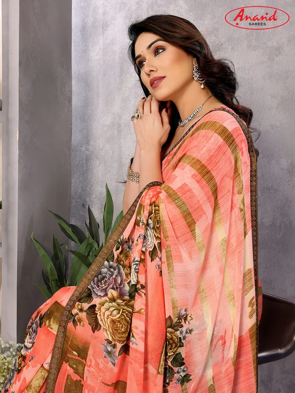 Embellished,_Ombre,_Floral_Print_Bollywood_Georgette_Saree_(Pink,_Orange)