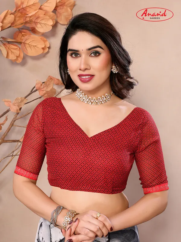 Embellished,_Ombre,_Geometric_Print_Bollywood_Georgette_Saree_(Grey,_Red,_Black)