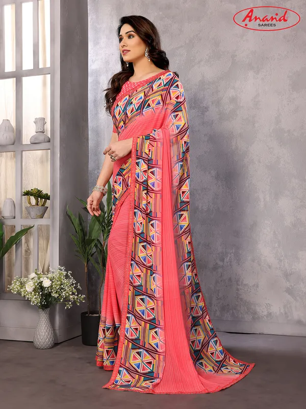 Embellished,_Ombre,_Geometric_Print_Bollywood_Georgette_Saree_(Pink)