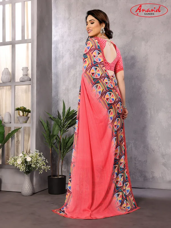 Embellished,_Ombre,_Geometric_Print_Bollywood_Georgette_Saree_(Pink)