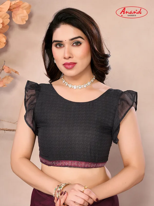Embellished,_Floral_Print_Bollywood_Georgette_Saree_(Brown)