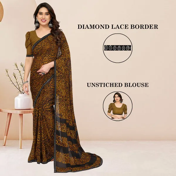 Embellished,_Animal_Print_Bollywood_Georgette_Lace_Border_Dimond_Lace_Border_Saree_(Yellow,_Black)