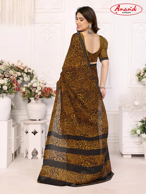 Embellished,_Animal_Print_Bollywood_Georgette_Lace_Border_Dimond_Lace_Border_Saree_(Yellow,_Black)
