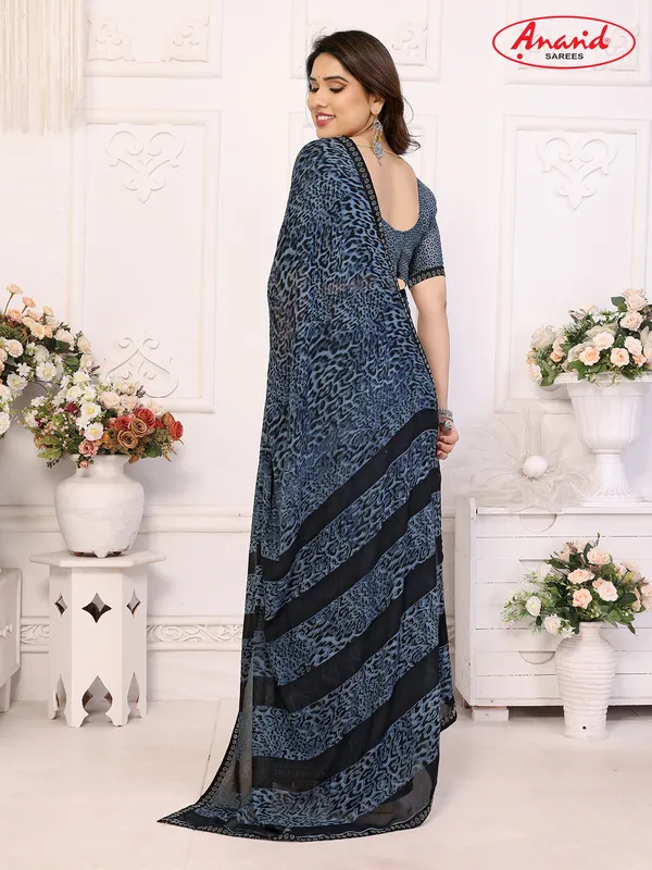 Embellished,_Animal_Print_Bollywood_Georgette_Lace_Border_Dimond_Lace_Border_Saree_(Light_Blue,_Black)