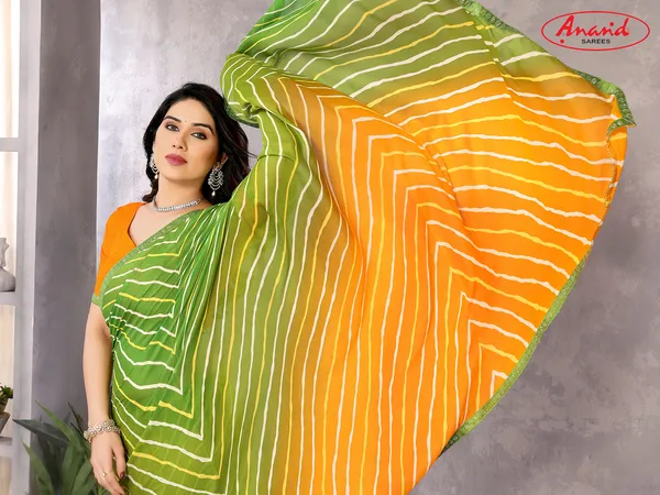 Embellished,_Ombre,_Striped,_Printed_Leheria_Georgette_Saree_(Green,_Yellow,_Orange)