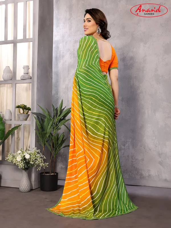 Embellished,_Ombre,_Striped,_Printed_Leheria_Georgette_Saree_(Green,_Yellow,_Orange)
