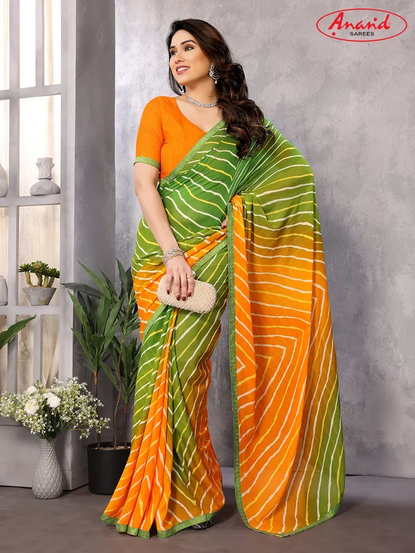Embellished,_Ombre,_Striped,_Printed_Leheria_Georgette_Saree_(Green,_Yellow,_Orange)