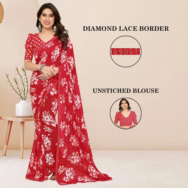 Embellished,_Floral_Print_Bollywood_Georgette_Lace_Border_Dimond_Lace_Border_Saree_(Red)